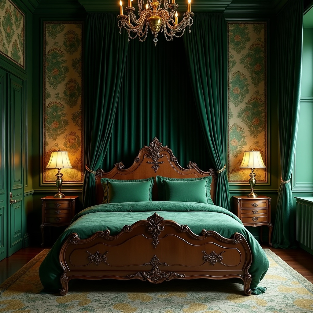 luxury green bedroom 30