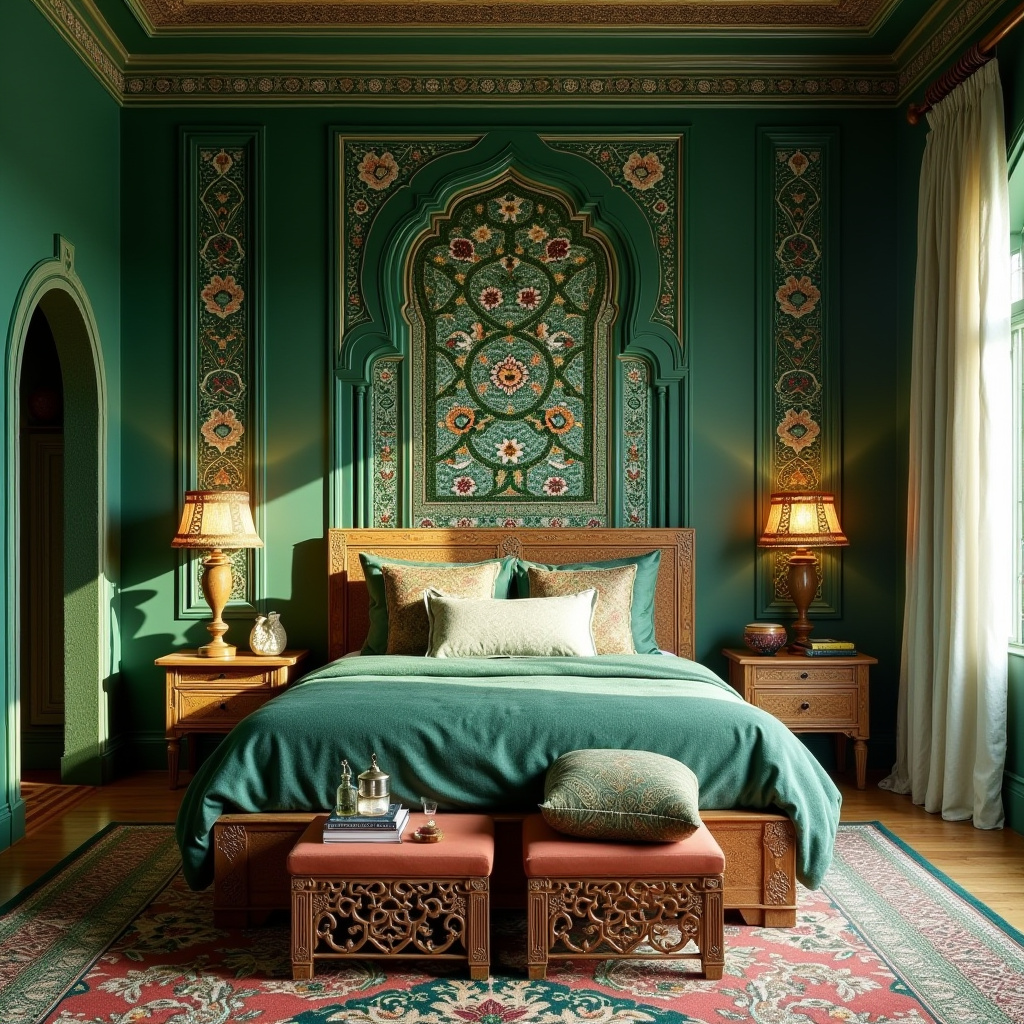 luxury green bedroom 31