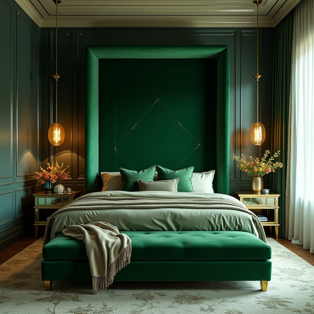luxury green bedroom 35