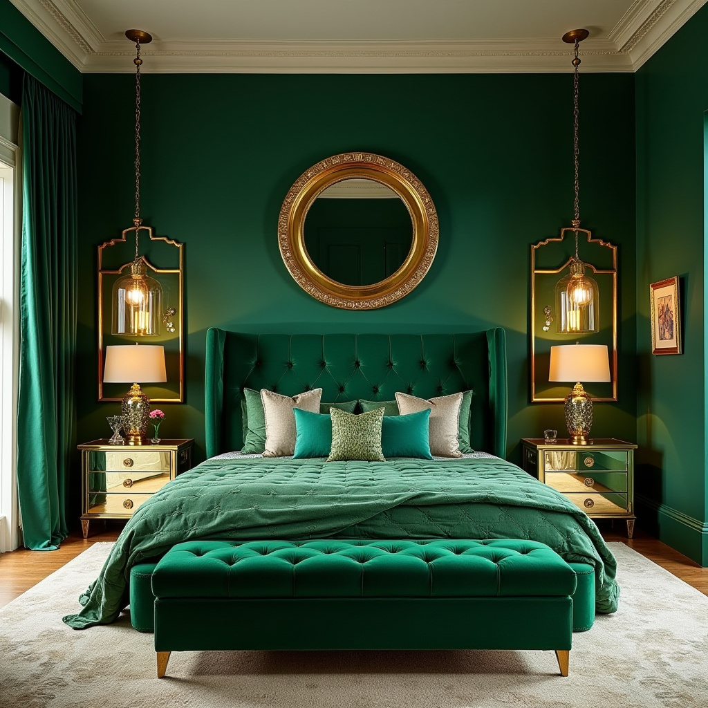 luxury green bedroom 36