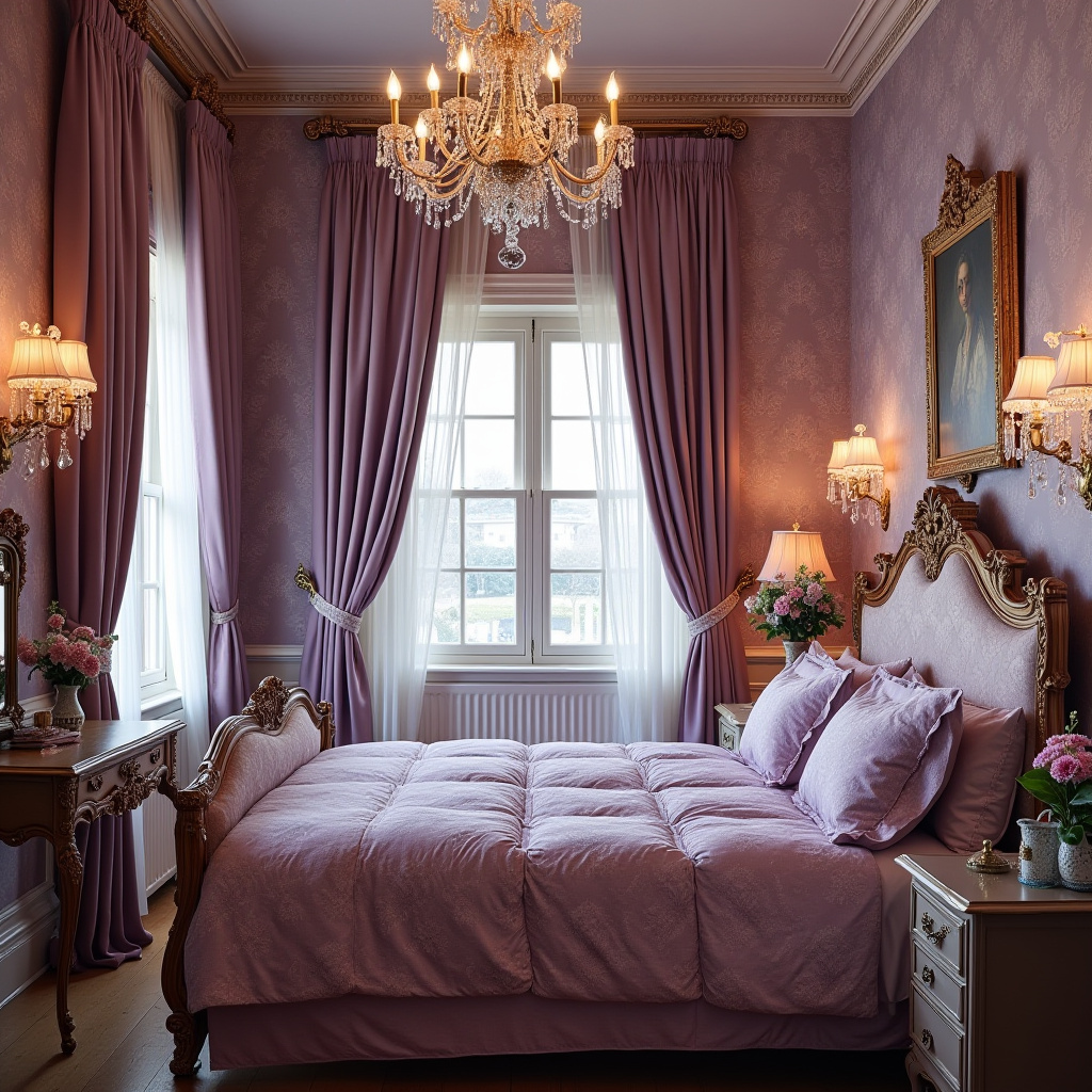 luxury lavender bedroom ideas for women 15