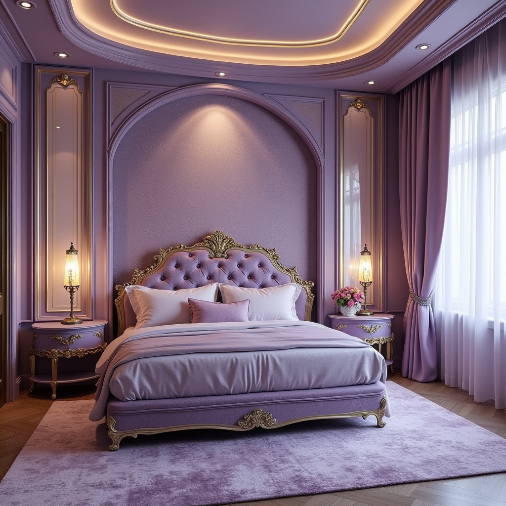 luxury lavender bedroom ideas for women 29