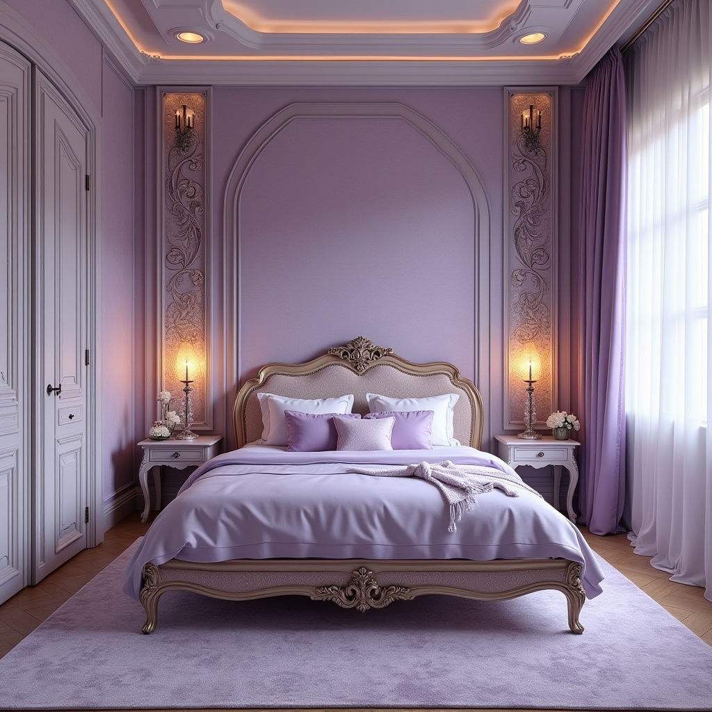 luxury lavender bedroom ideas for women 30