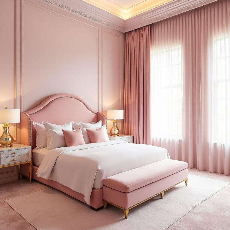 luxury pink bedroom 1