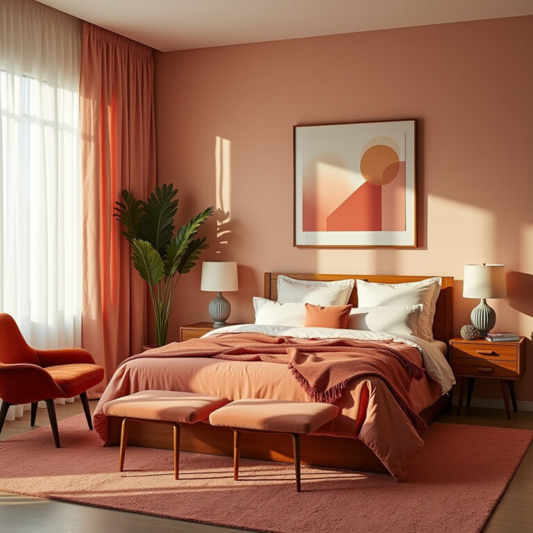 mid century modern eclectic bedroom 1