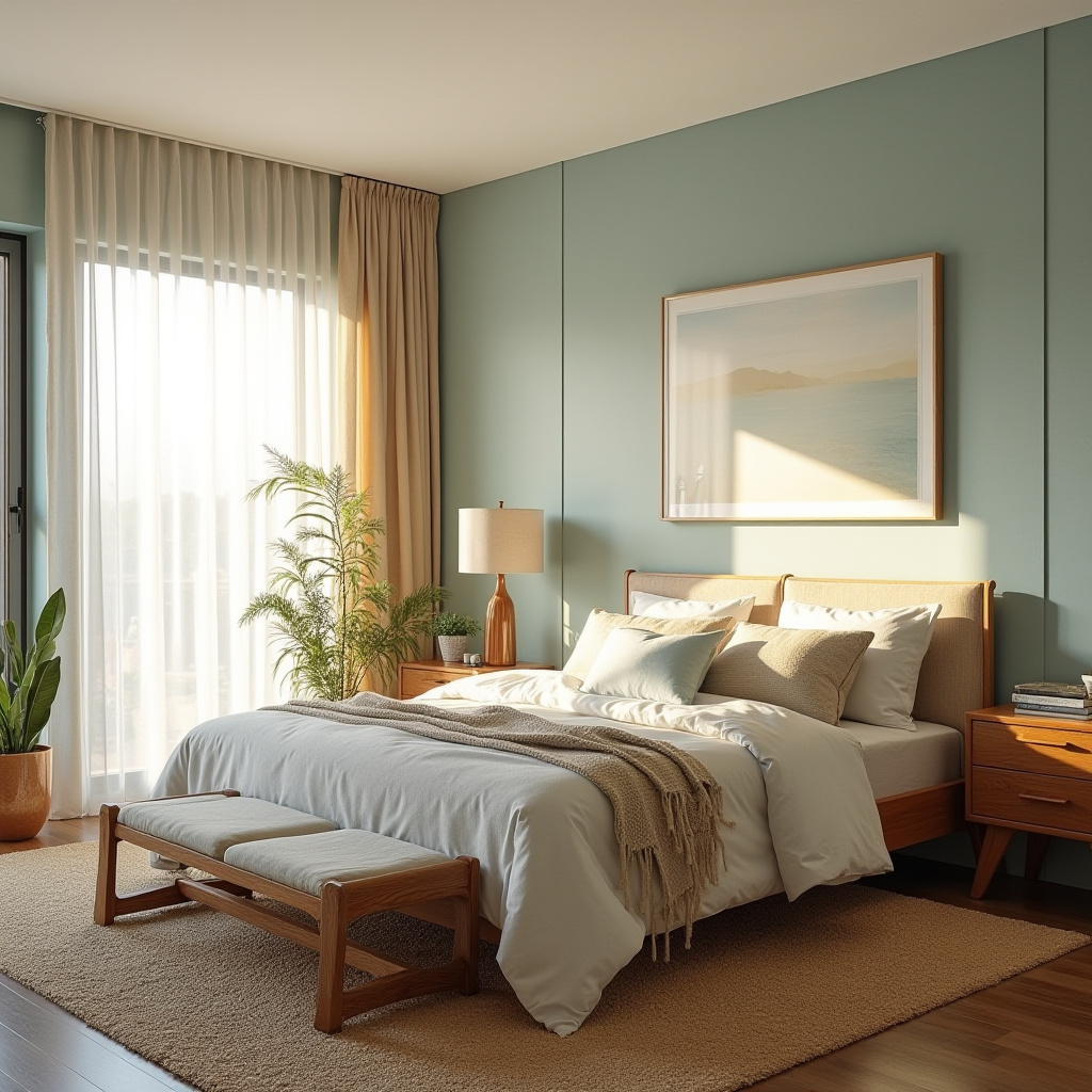 mid century modern eclectic bedroom 14