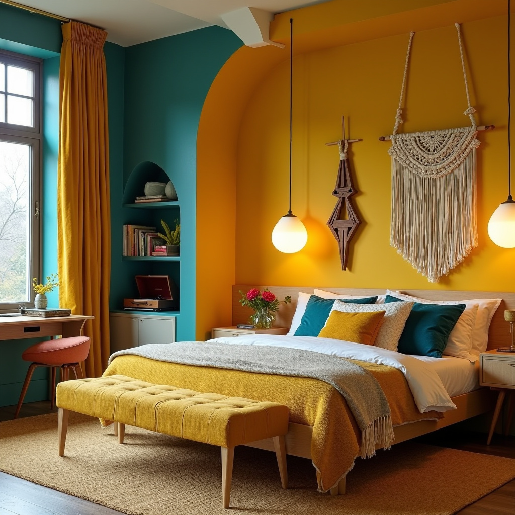 mid century modern eclectic bedroom 7