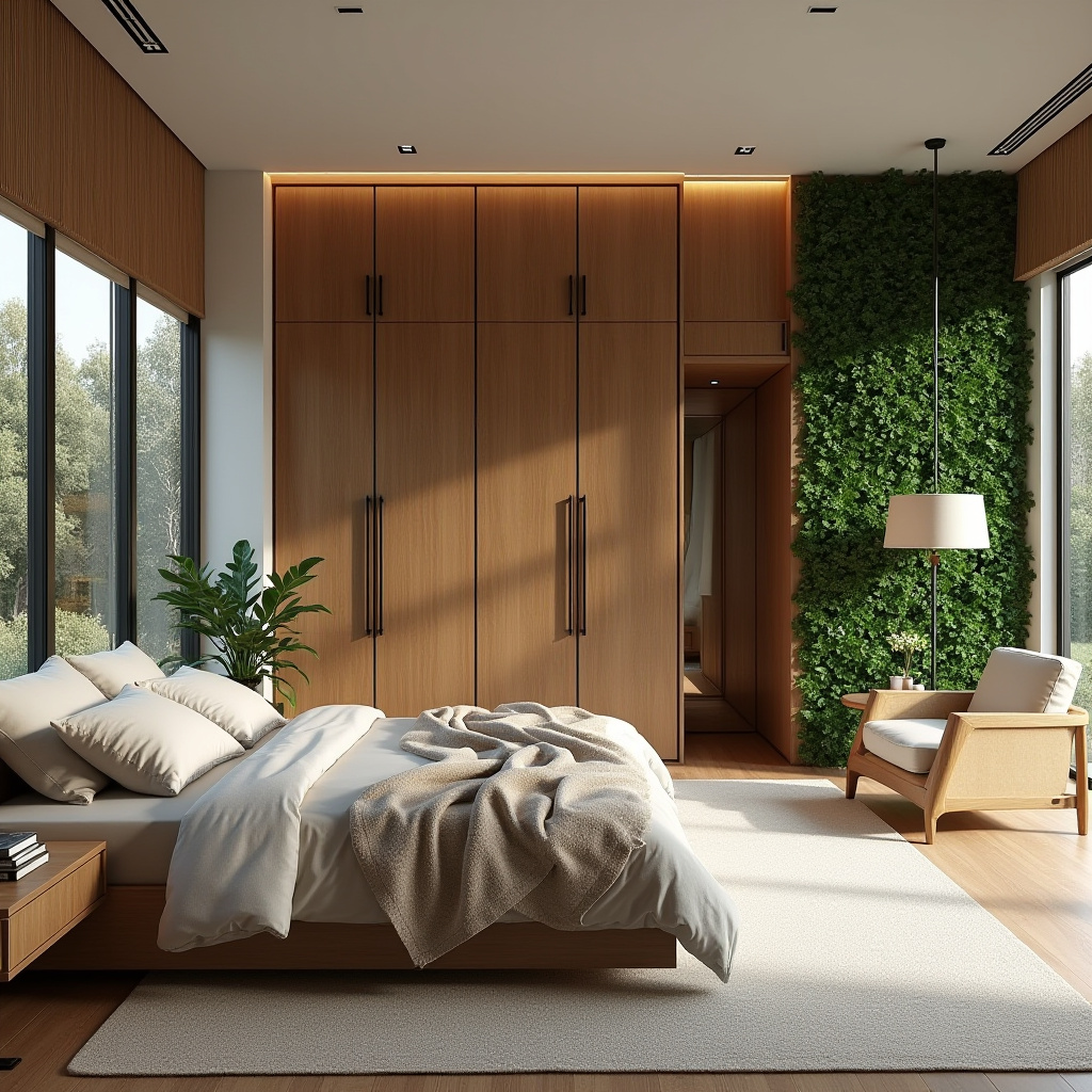 modern L‑shaped bedroom wardrobe design 11