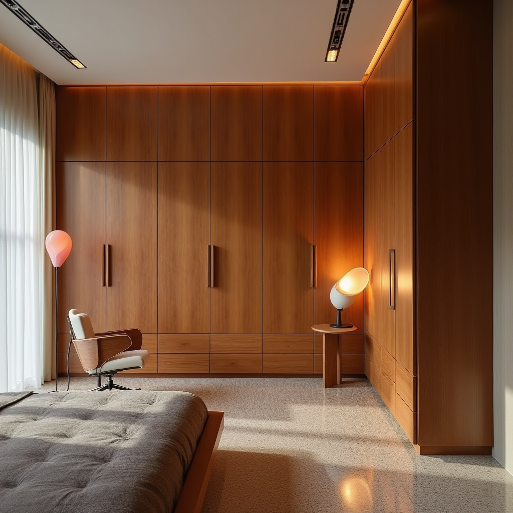 modern L‑shaped bedroom wardrobe design 13
