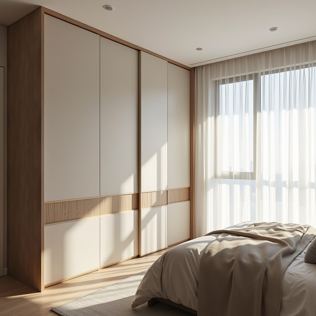 modern L‑shaped bedroom wardrobe design 2