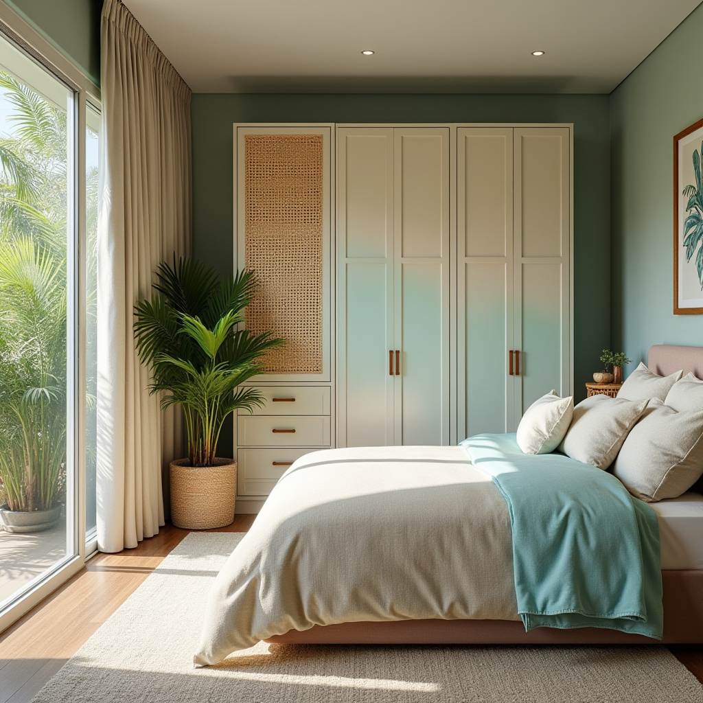 modern L‑shaped bedroom wardrobe design 23