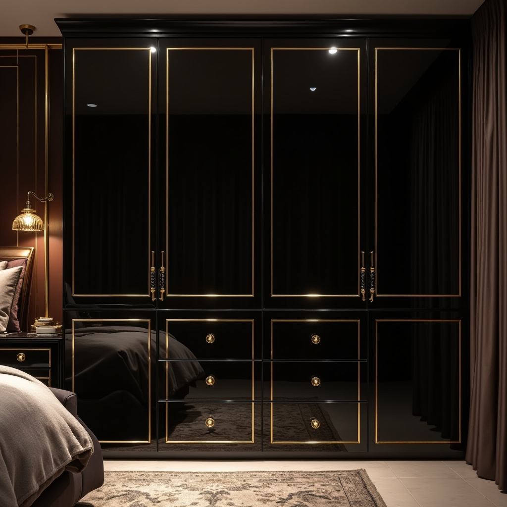 modern L‑shaped bedroom wardrobe design 26