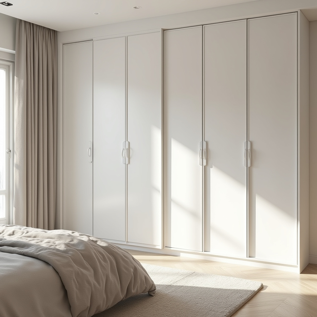 modern L‑shaped bedroom wardrobe design 29