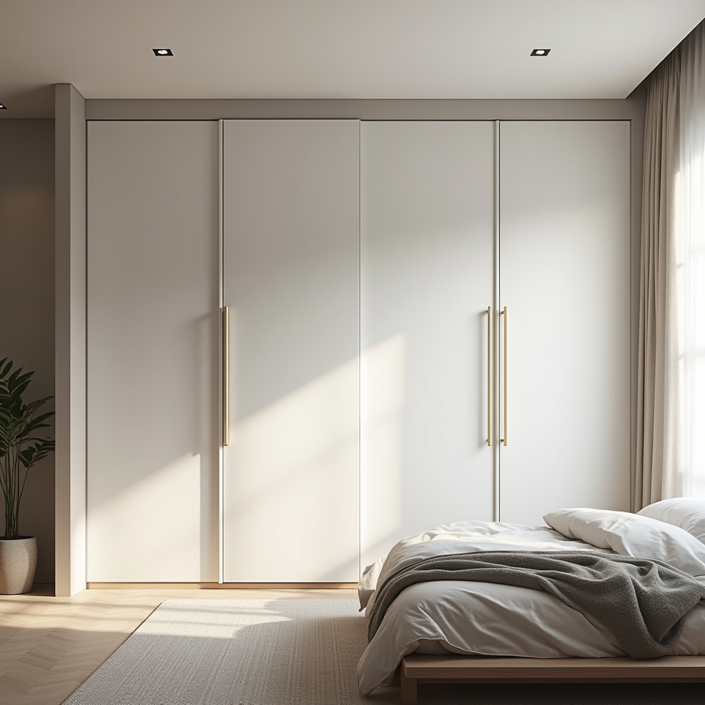 modern L‑shaped bedroom wardrobe design 30