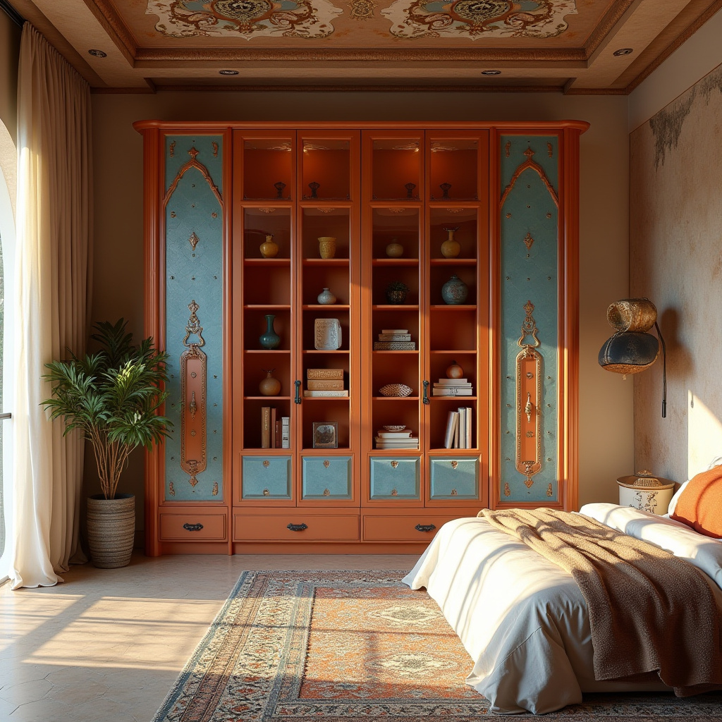 modern L‑shaped bedroom wardrobe design 33