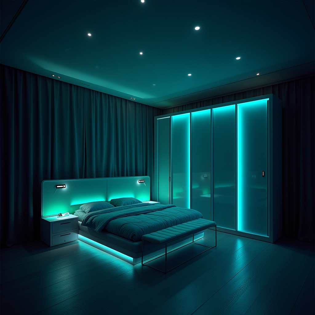 modern L‑shaped bedroom wardrobe design 35