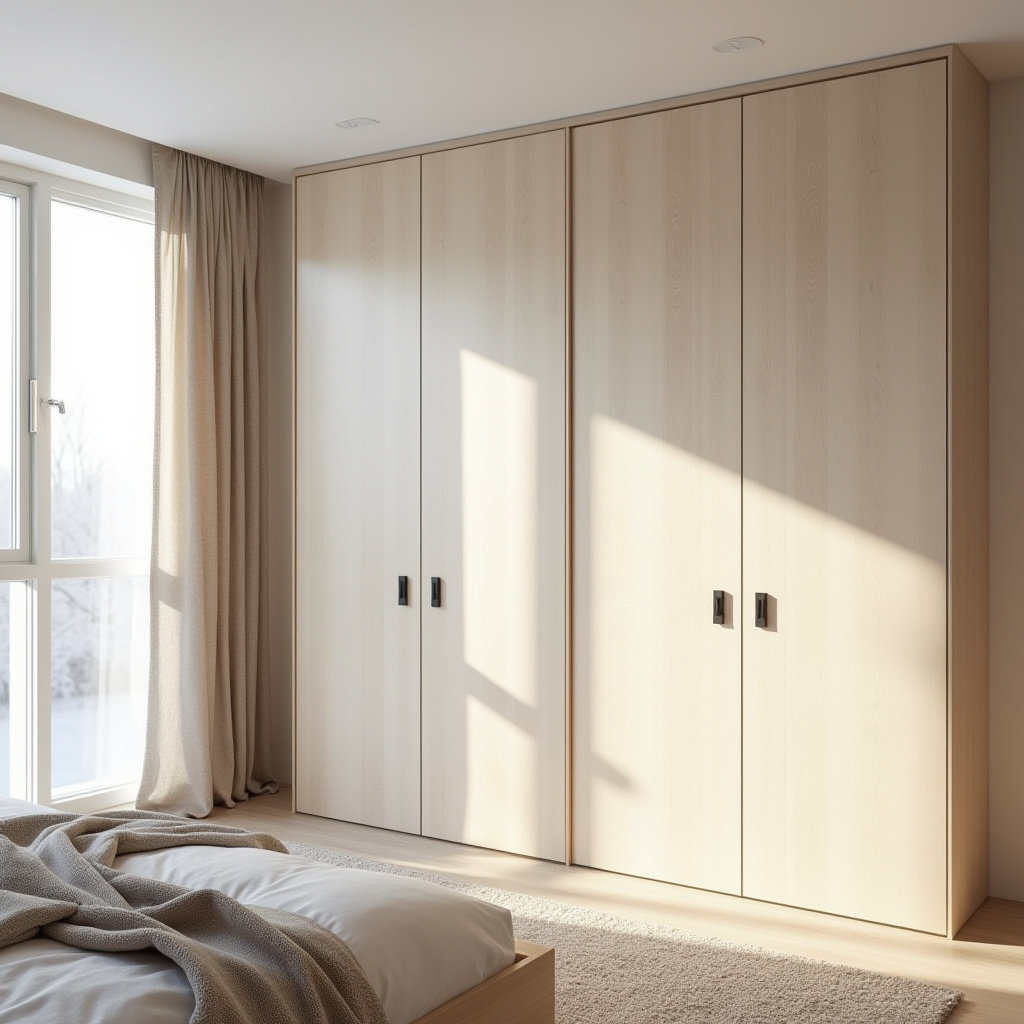 modern L‑shaped bedroom wardrobe design 37