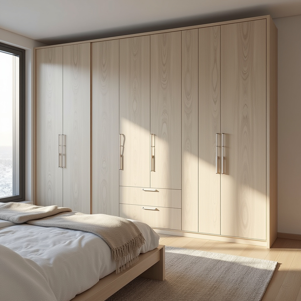 modern L‑shaped bedroom wardrobe design 38