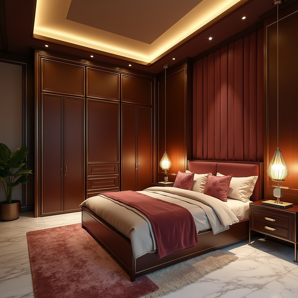 modern L‑shaped bedroom wardrobe design 6