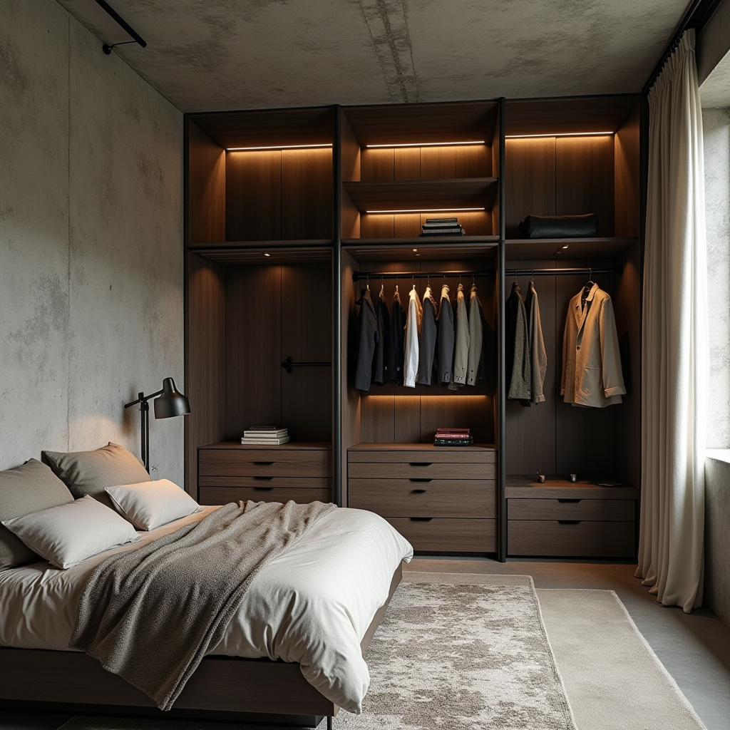 modern L‑shaped bedroom wardrobe design 9