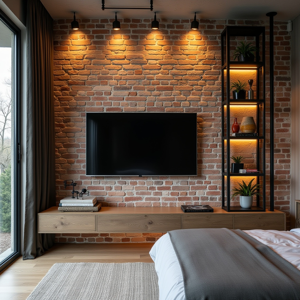 modern bedroom TV wall 10