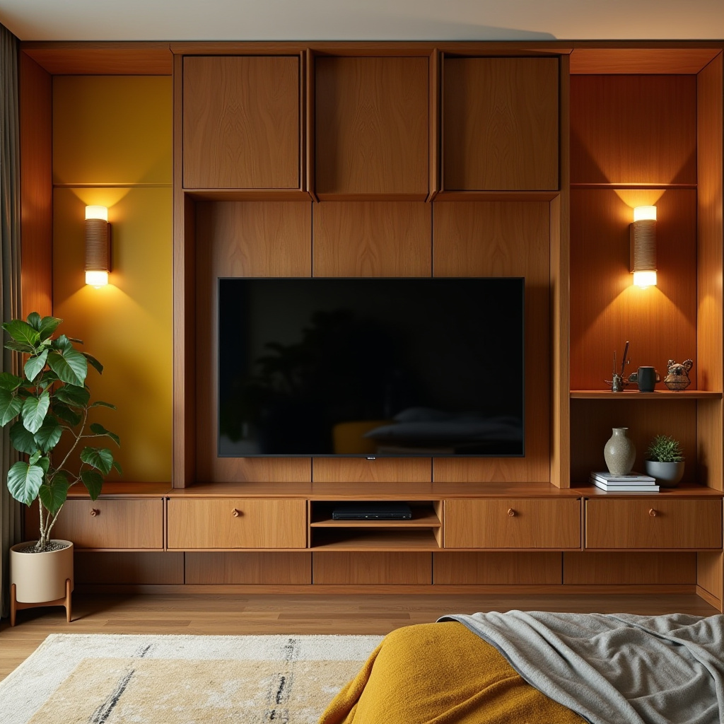 modern bedroom TV wall 12