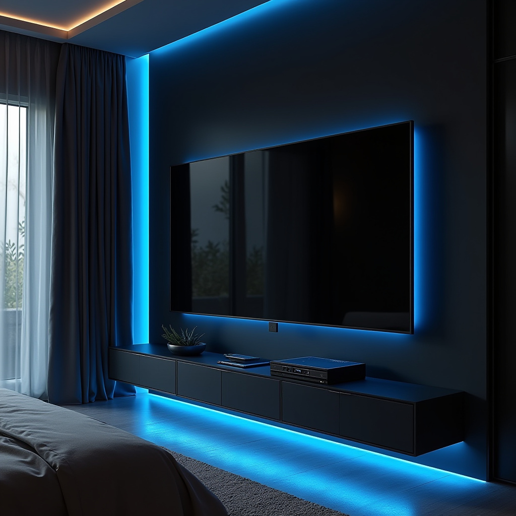 modern bedroom TV wall 15