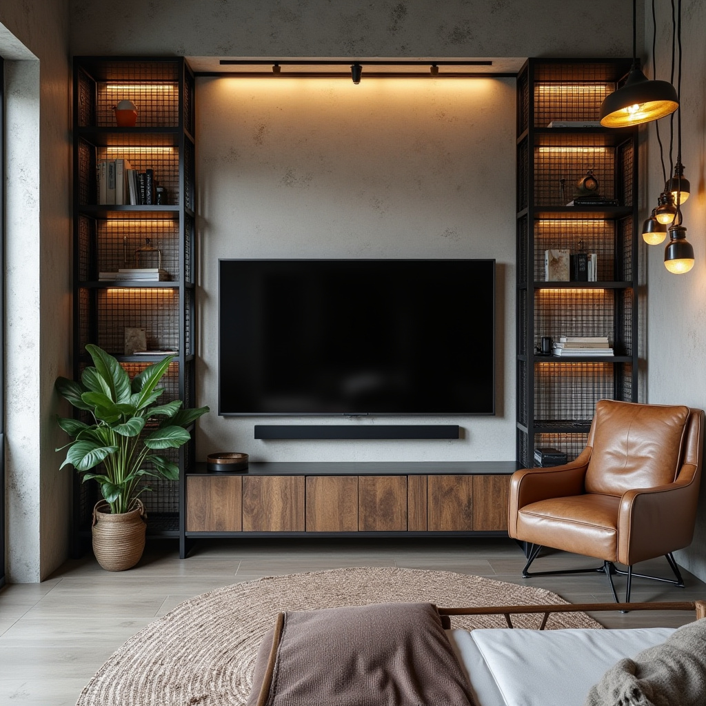 modern bedroom TV wall 17