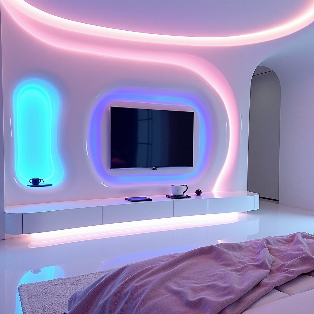 modern bedroom TV wall 19