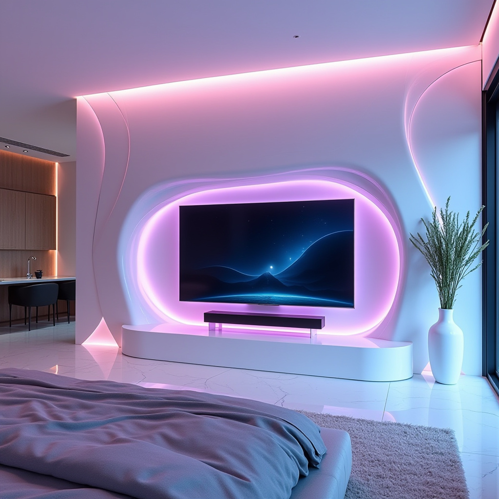 modern bedroom TV wall 20