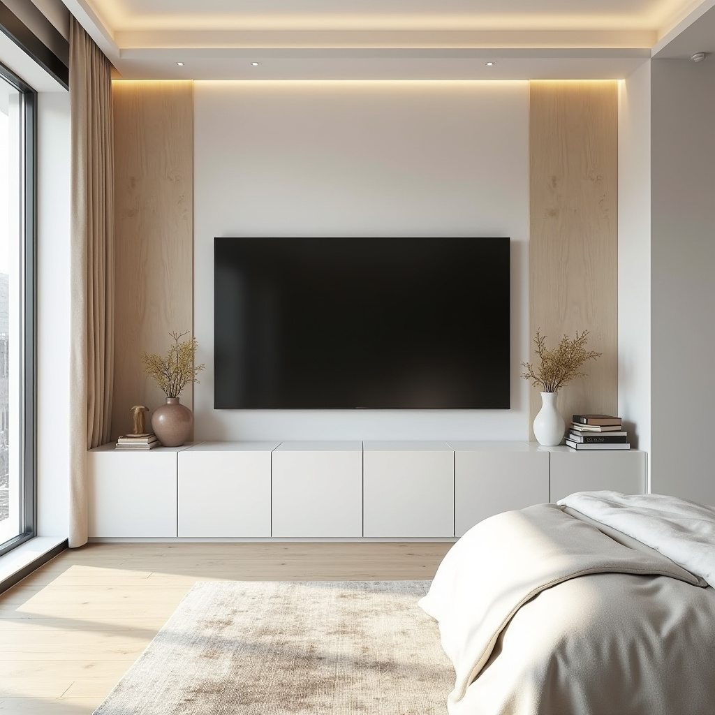 modern bedroom TV wall 21