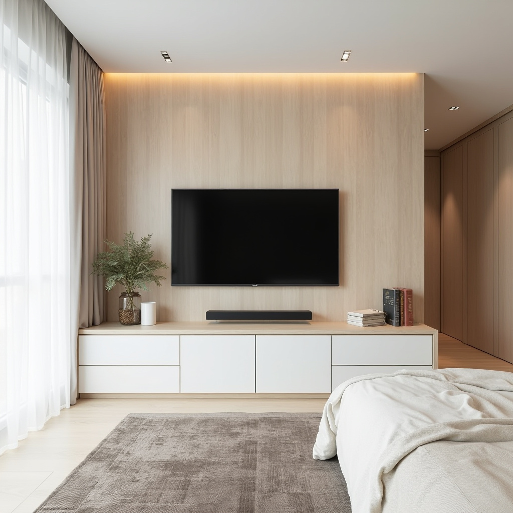 modern bedroom TV wall 22