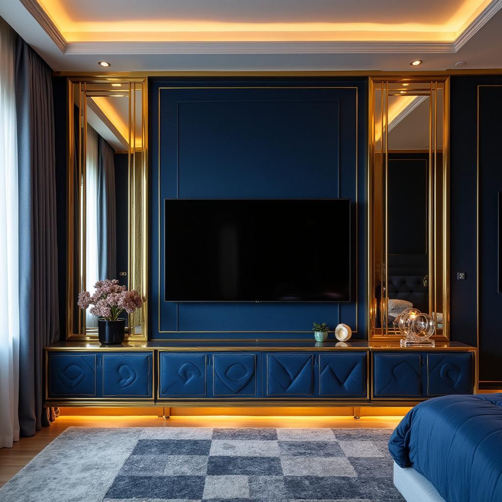 modern bedroom TV wall 24