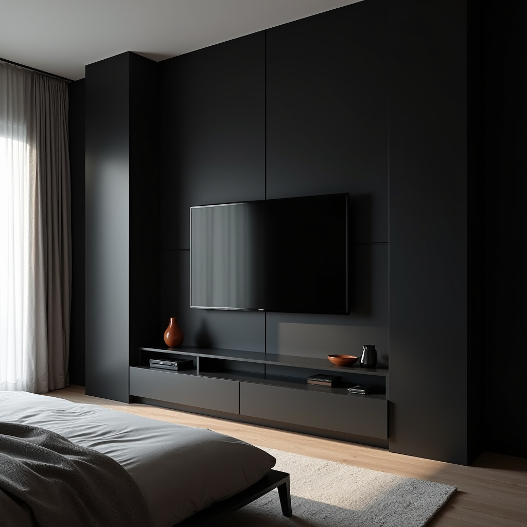 modern bedroom TV wall 25