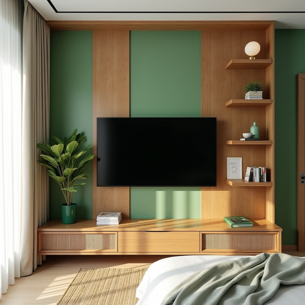 modern bedroom TV wall 27