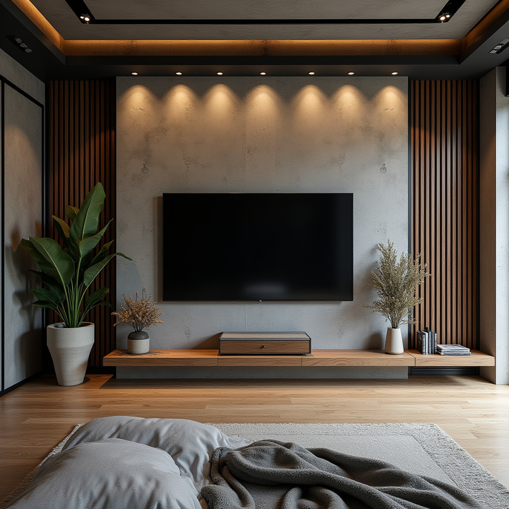 modern bedroom TV wall 29