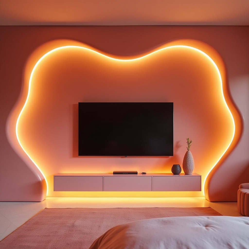 modern bedroom TV wall 32