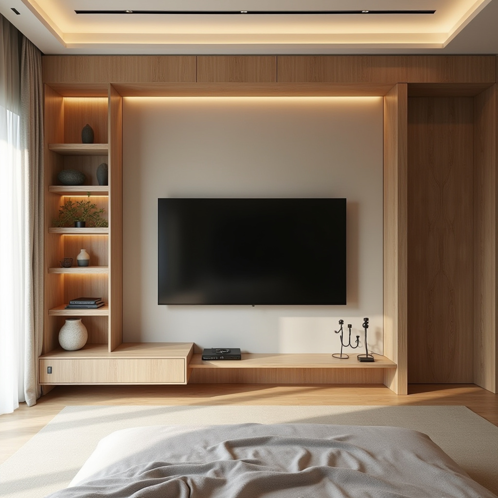 modern bedroom TV wall 33
