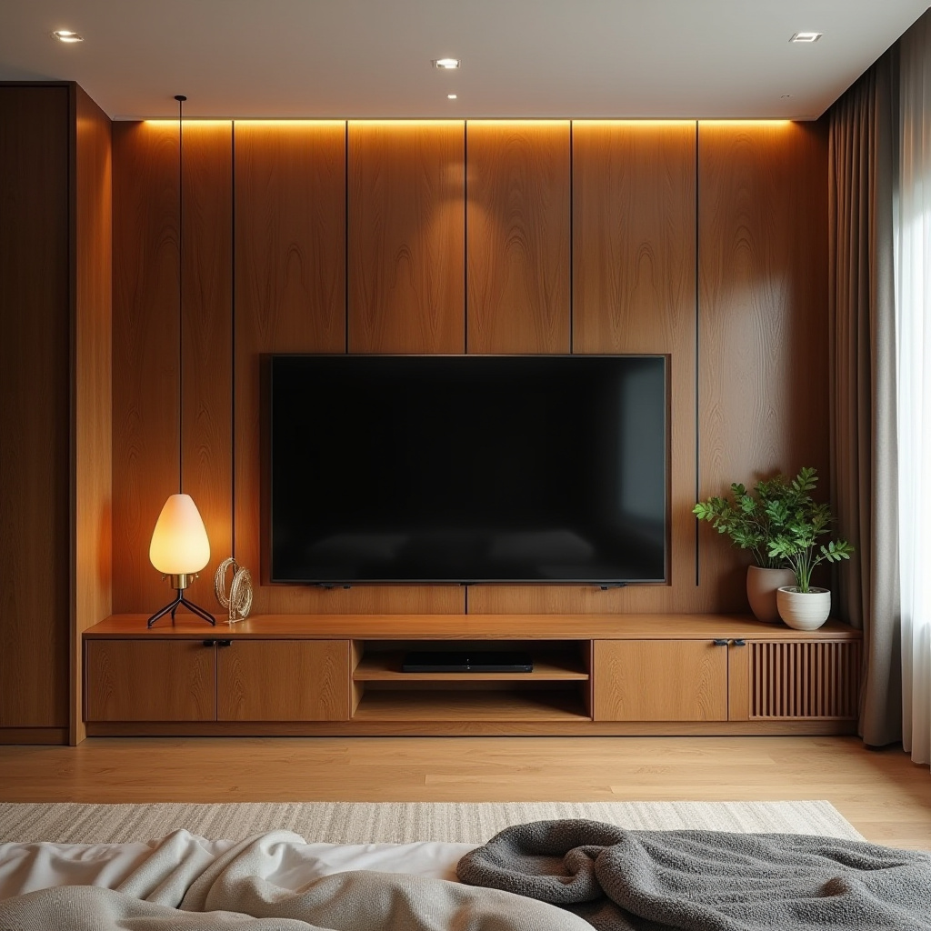 modern bedroom TV wall 37