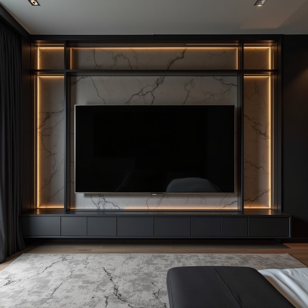 modern bedroom TV wall 4