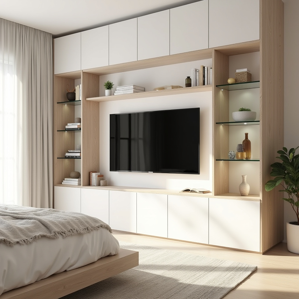 modern bedroom TV wall 6