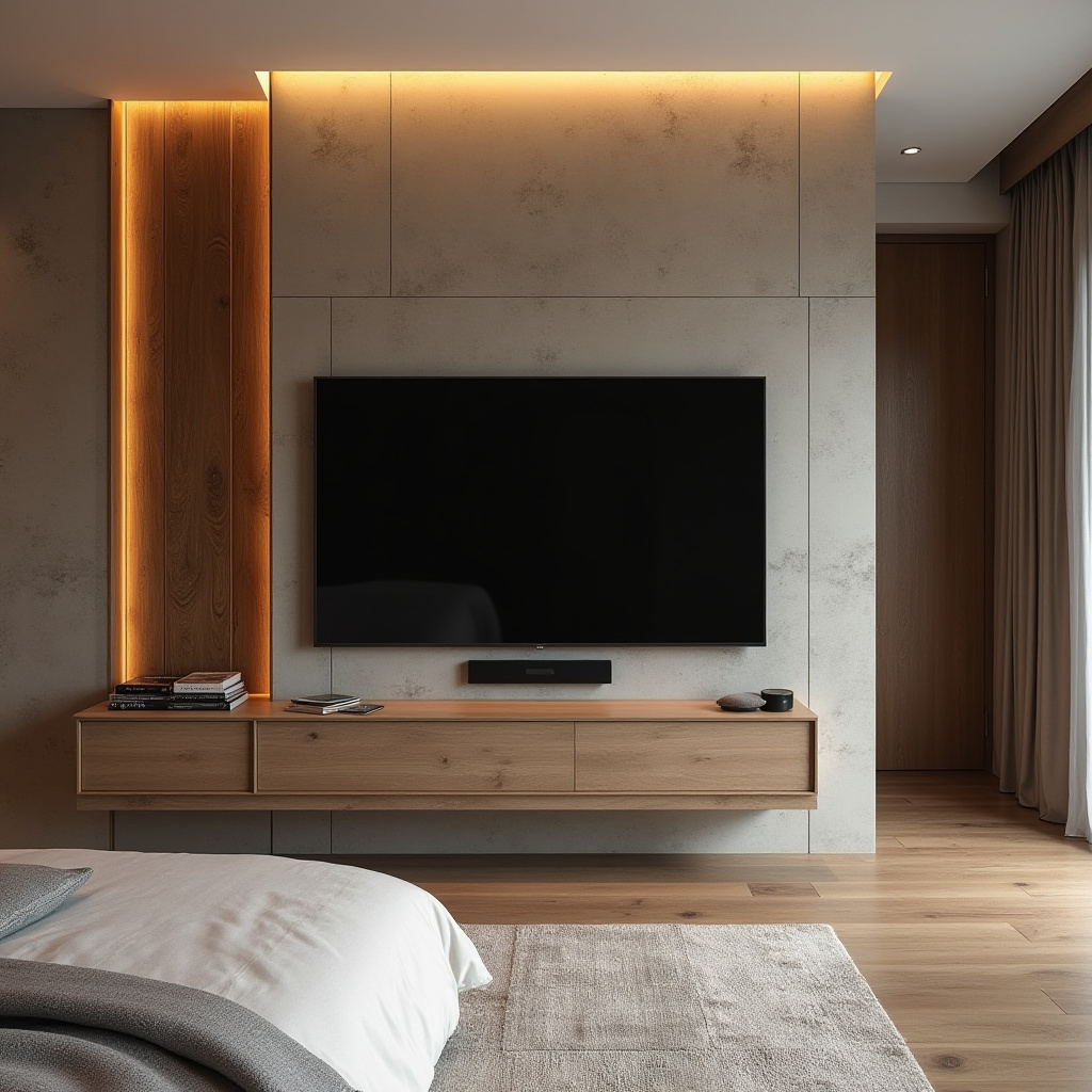 modern bedroom TV wall 7