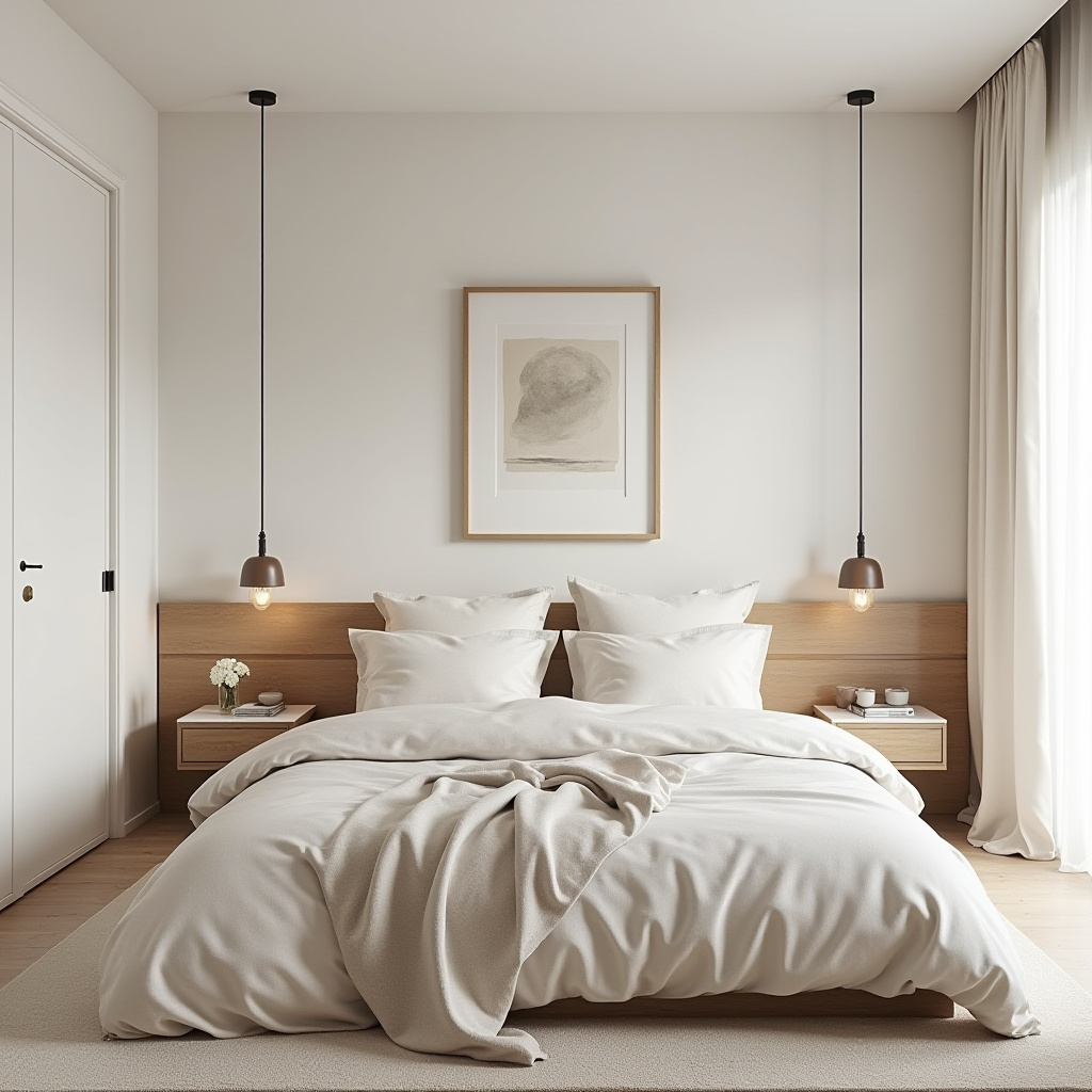 modern bedroom wall decor above bed 1