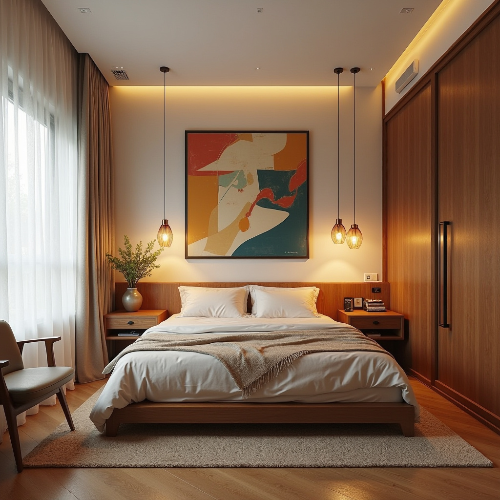 modern bedroom wall decor above bed 10