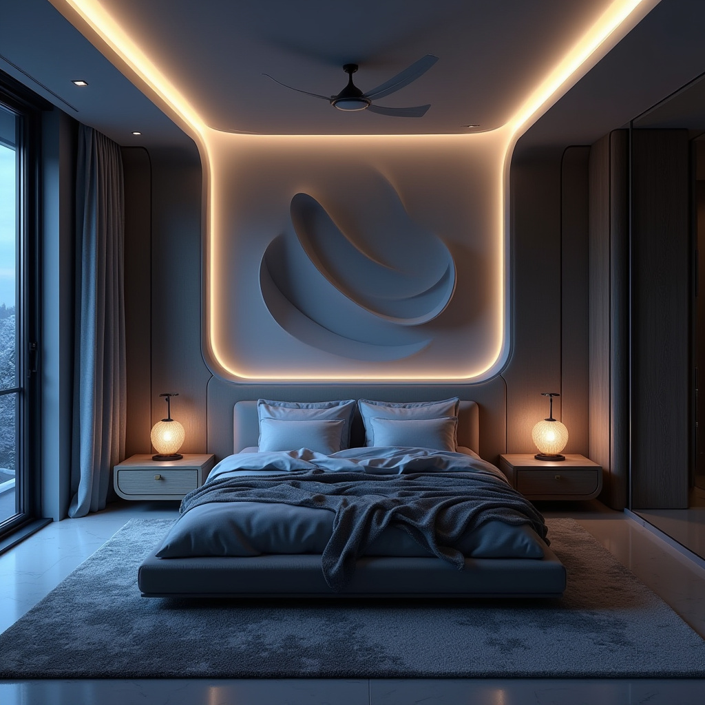 modern bedroom wall decor above bed 29