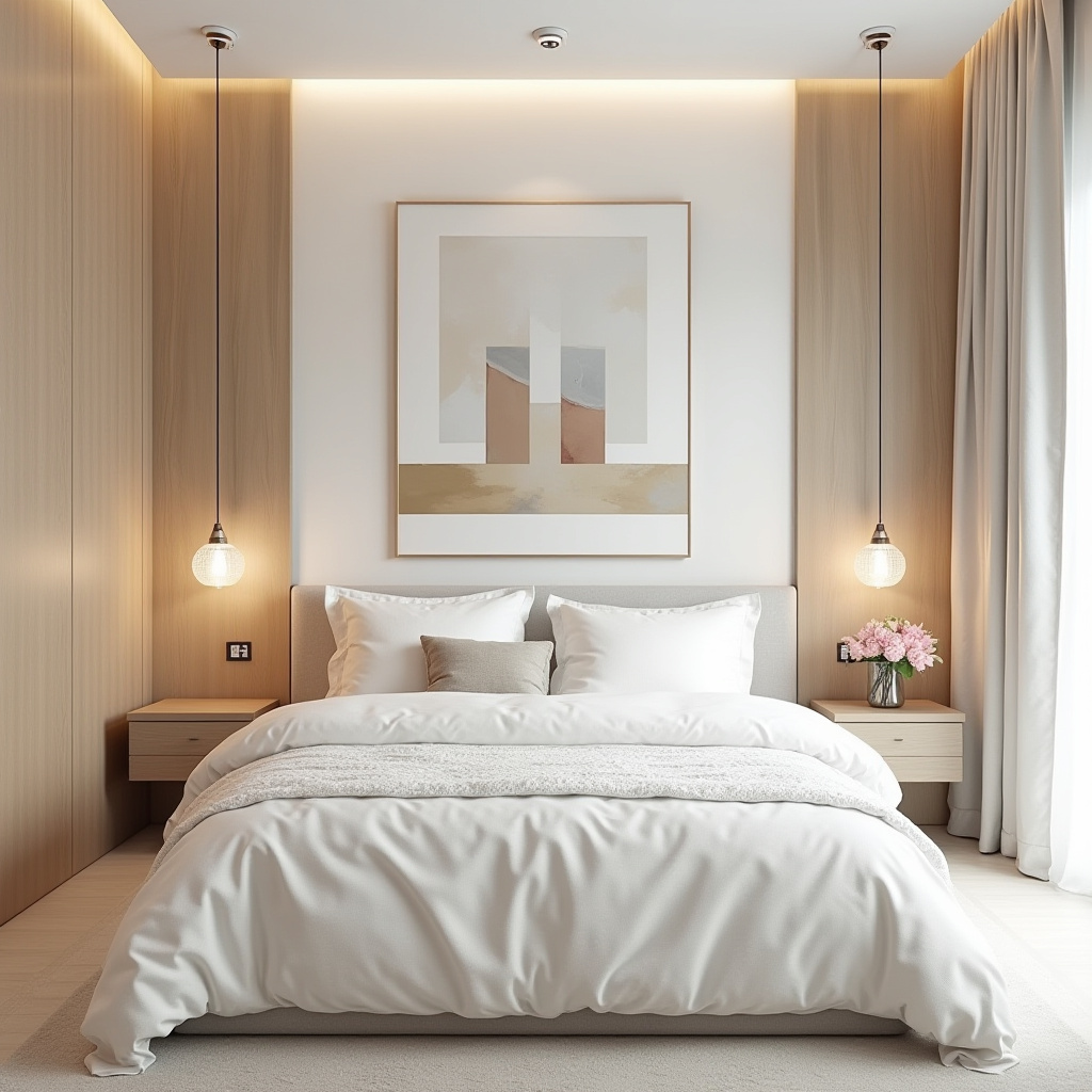 modern bedroom wall decor above bed 3