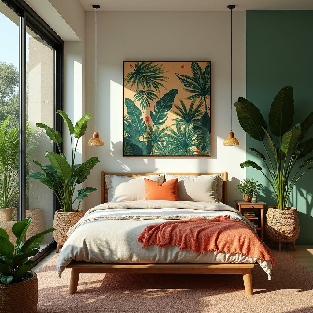 modern bedroom wall decor above bed 34
