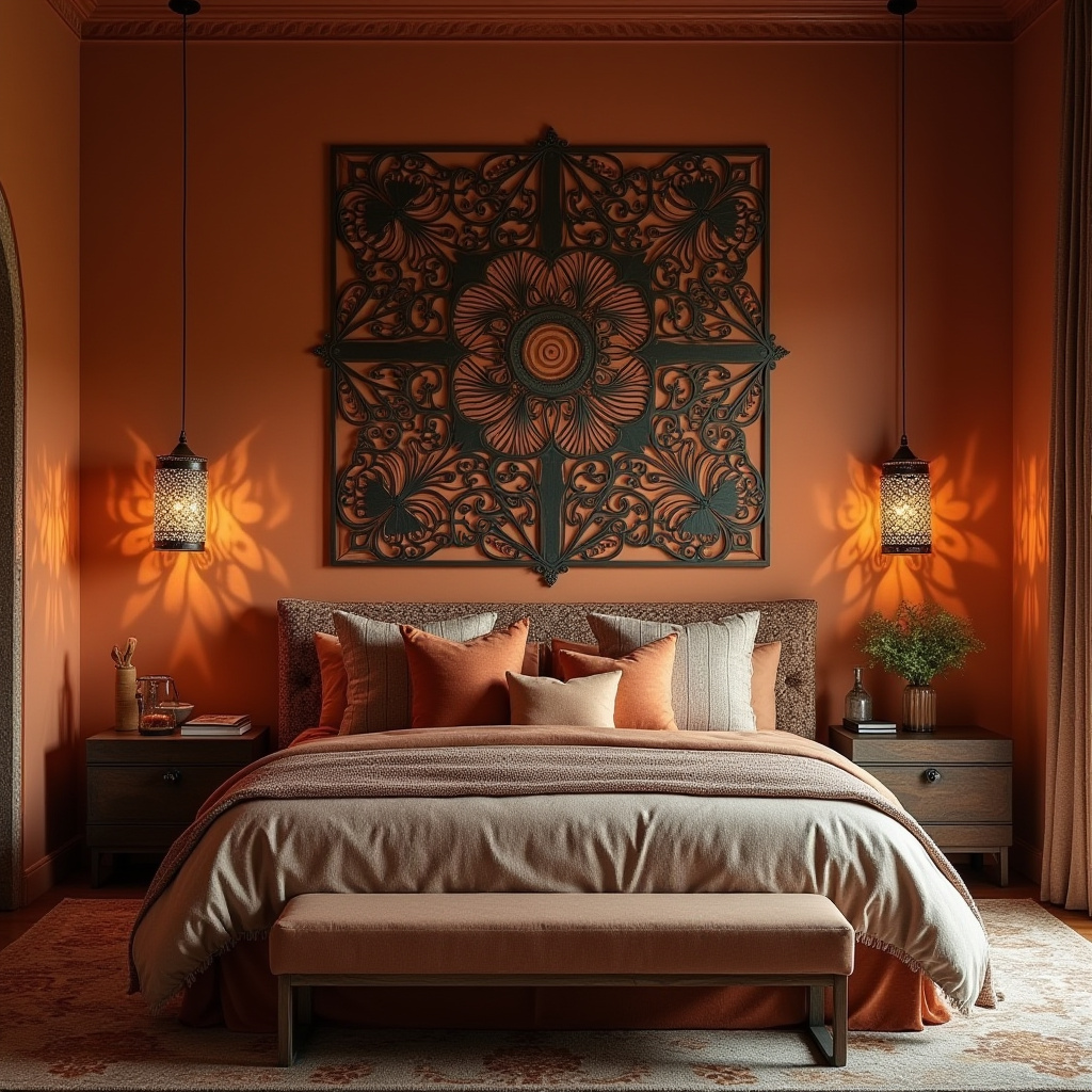 modern bedroom wall decor above bed 37