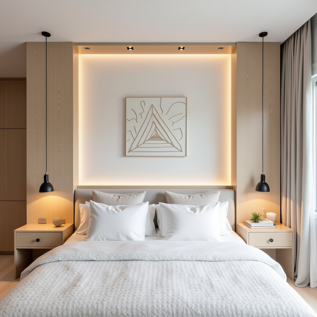 modern bedroom wall decor above bed 4
