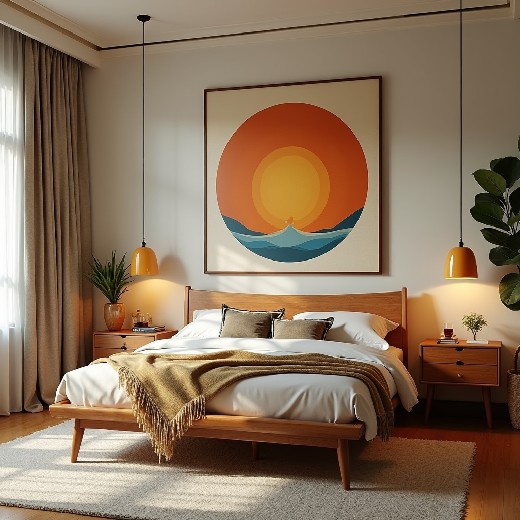modern bedroom wall decor above bed 9